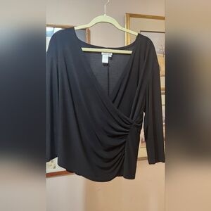 COLDWATER CREEK Womens Draped Wrap-Front Top